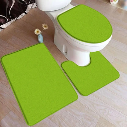 BowLift | 3-piece bath rug set with non-slip flannel surface