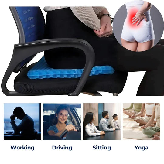 Skanto | Skanto PressureFree Orthopedic Gel Seat Cushion – Breathable Honeycomb Design for Tailbone and Lower Back Pain Relief