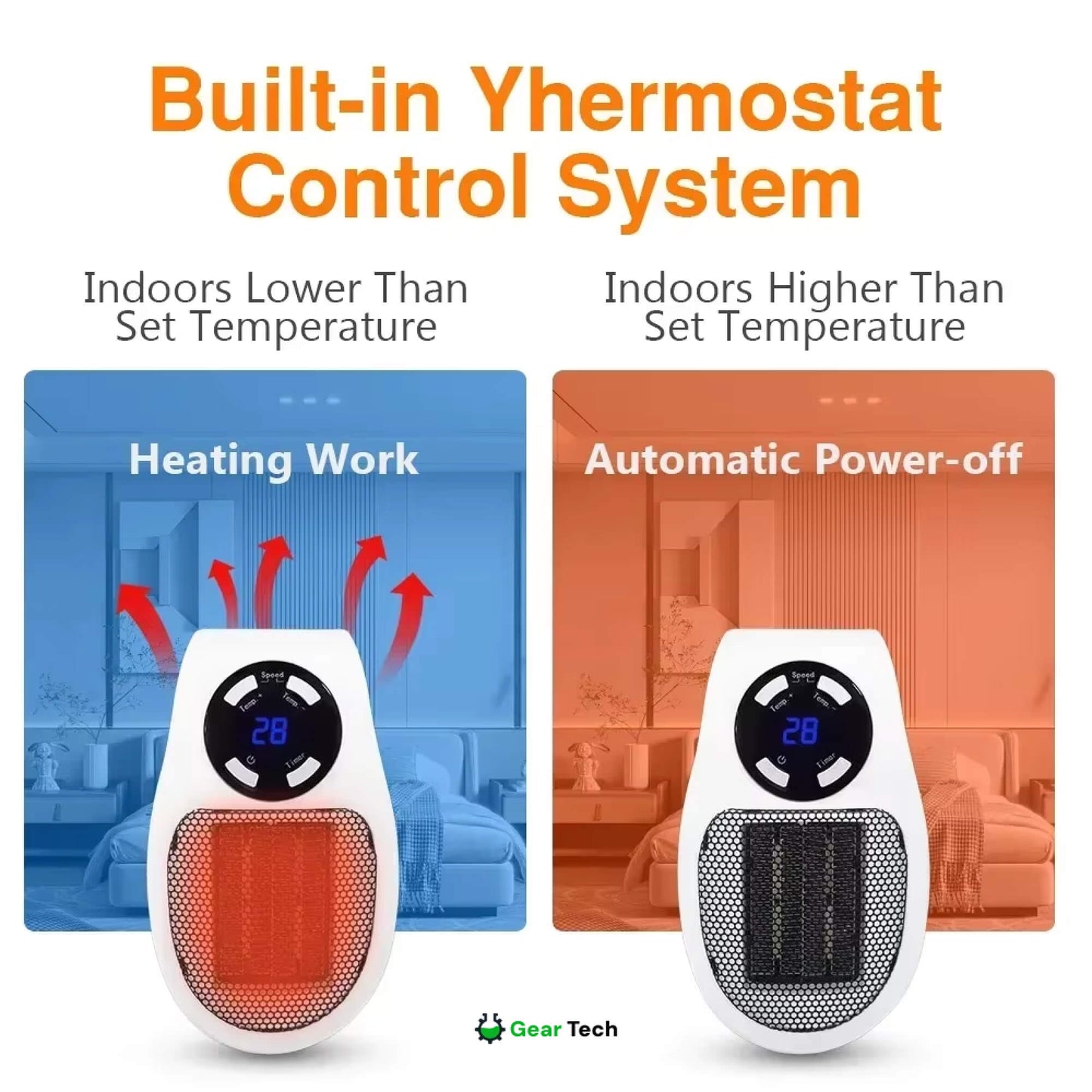 Skanto | Compact Electric Heater - USB and Plug-In Portable Mini Electric Heater