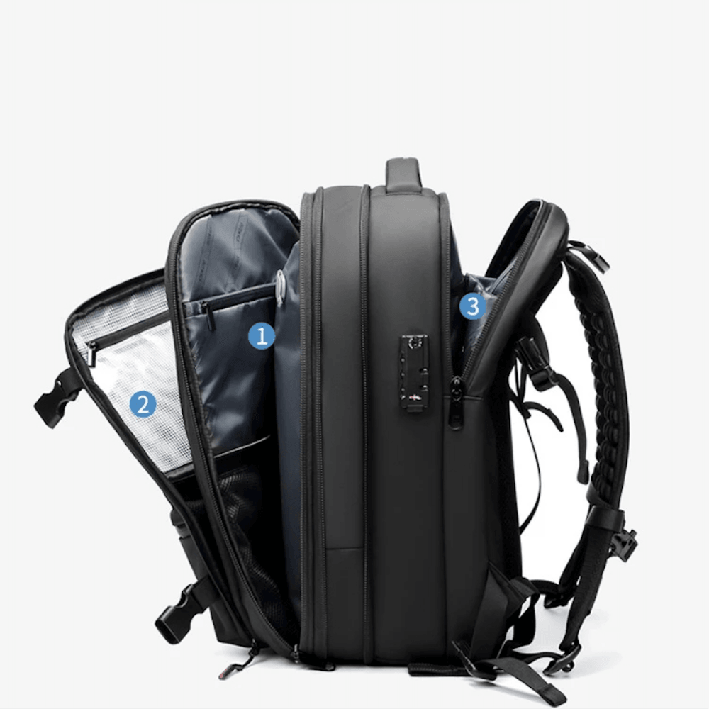 Skanto | CompriBag – Space-Saving Vacuum Travel Backpack with Expandable Capacity (25L–60L)