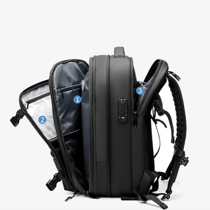 Skanto | CompriBag – Space-Saving Vacuum Travel Backpack with Expandable Capacity (25L–60L)