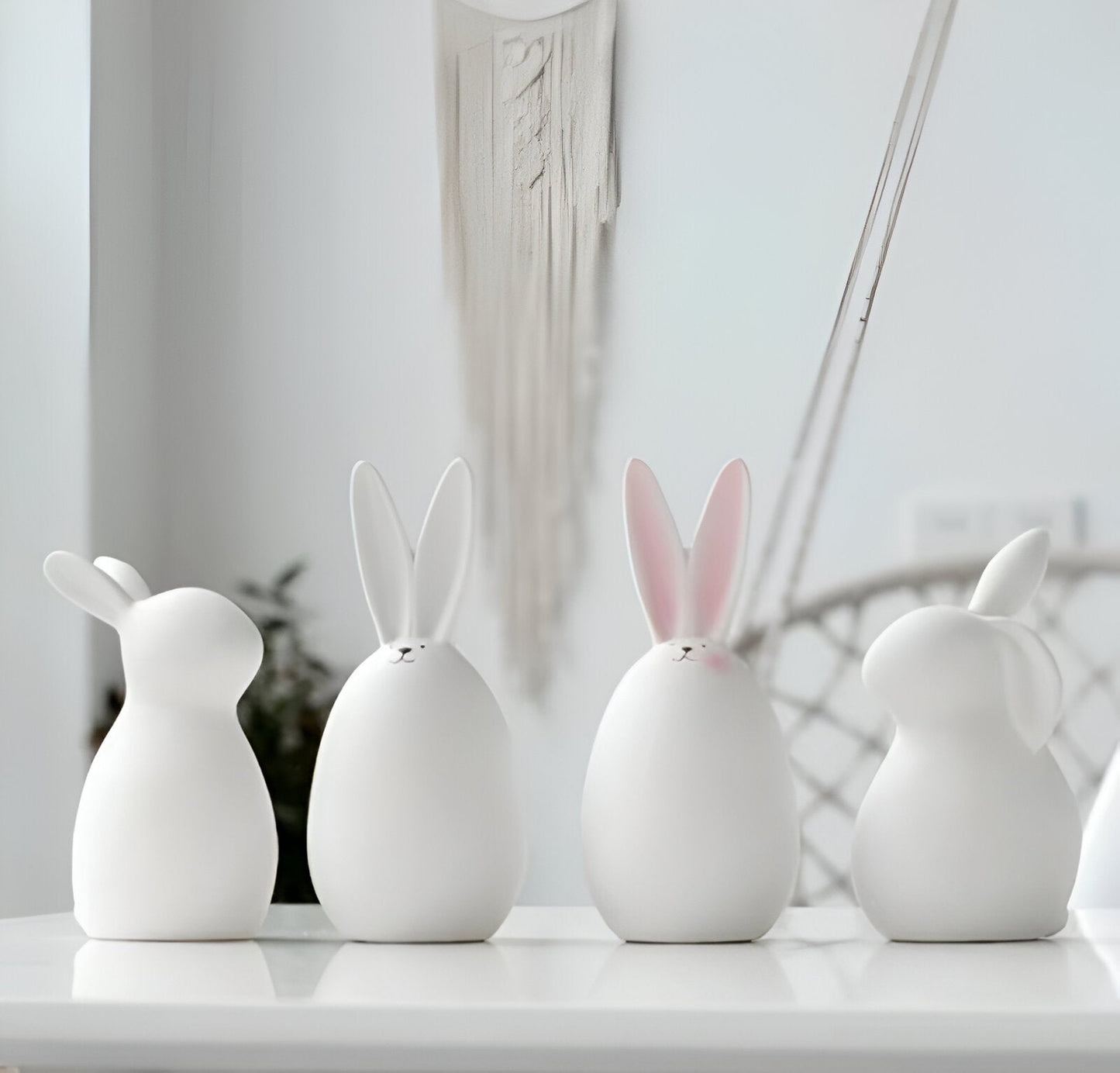 BowLift | ConeyBliss Minimalist Ceramic Bunny – Elegant White Easter Rabbit Figurine Decor