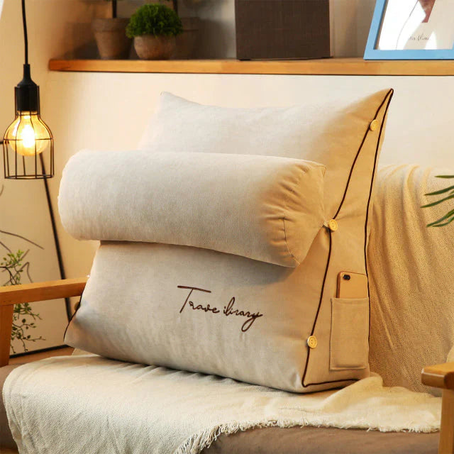 BowLift | RelaxWedge Lumbar Support Pillow – Contoured Wedge Cushion for Back and Neck Support