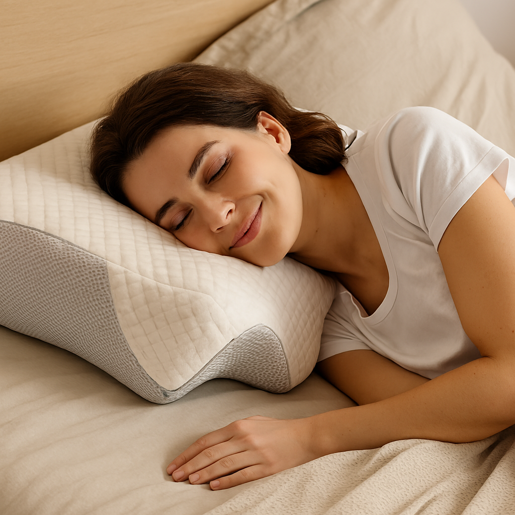Orthopedic neck and shoulder memory foam pillow