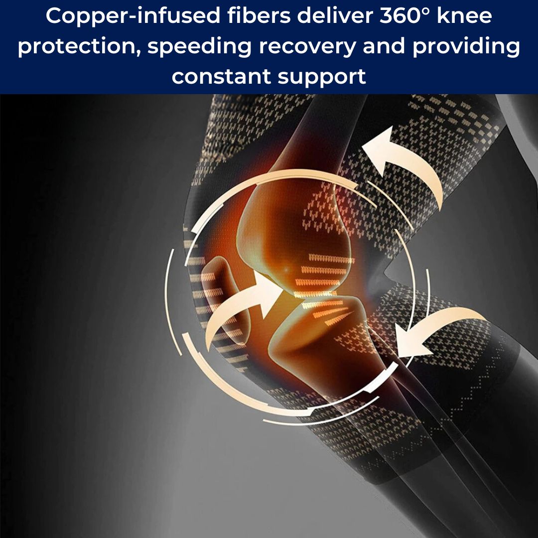 CopperFlex Knee Compression Sleeve | for Pain Relief - Support - Mobility - perfect for Athletes, Arthritis, Seniors, and Injury Recovery Kalsten