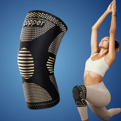 CopperFlex Knee Compression Sleeve | for Pain Relief - Support - Mobility - perfect for Athletes, Arthritis, Seniors, and Injury Recovery Kalsten