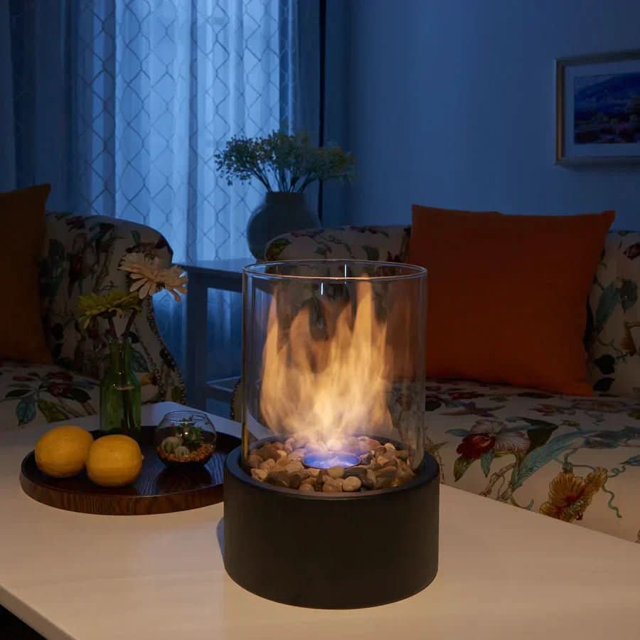 BowLift | Modern Bioethanol Table Fireplace with Real Flame Display & Scandinavian Design