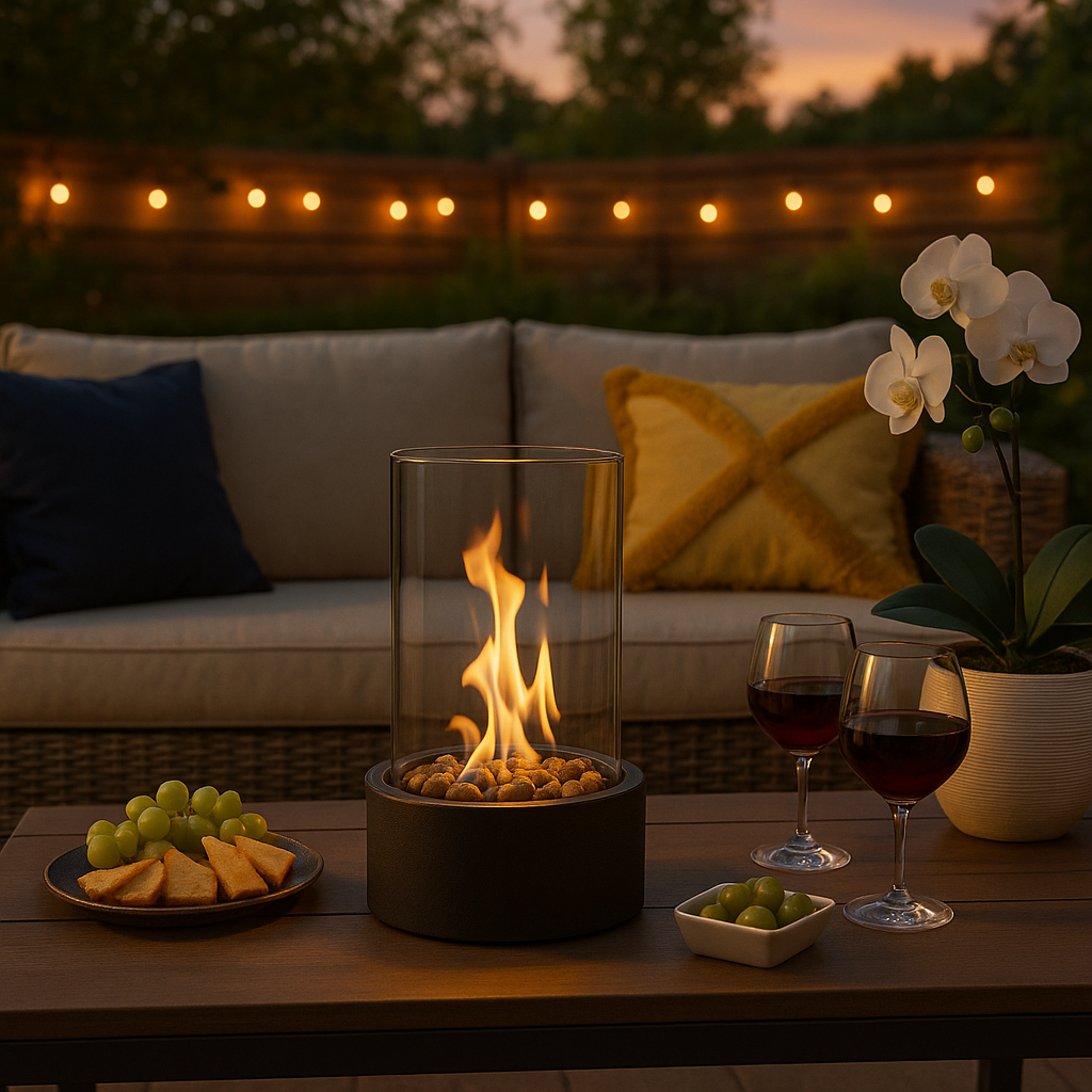 Skanto | Smokeless Tabletop Bioethanol Fireplace – Real Flames with Scandinavian Design