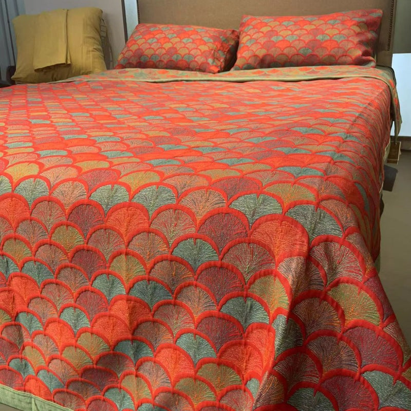 COTTON REVERSIBLE QUILTED BEDCOVER + Matching Pillow Cases - All in One Set Bowlift