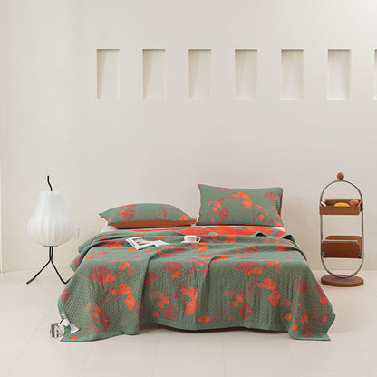 COTTON REVERSIBLE QUILTED BEDCOVER + Matching Pillow Cases - All in One Set Bowlift
