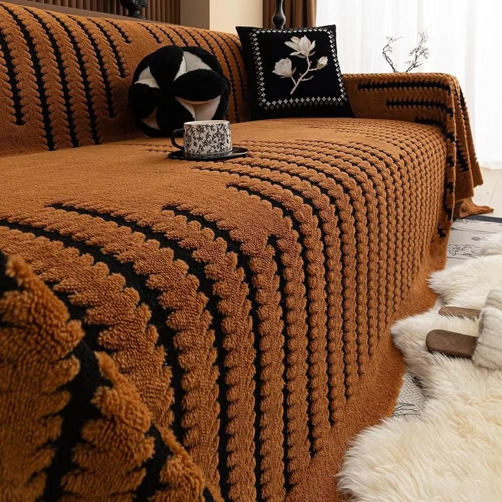 Skanto | Plush Sofa Cover with Non-Slip Backing