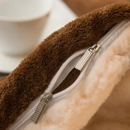 BowLift | CozyNest Reversible Wool Blanket – Flannel & Cashmere Warm Blanket for Winter