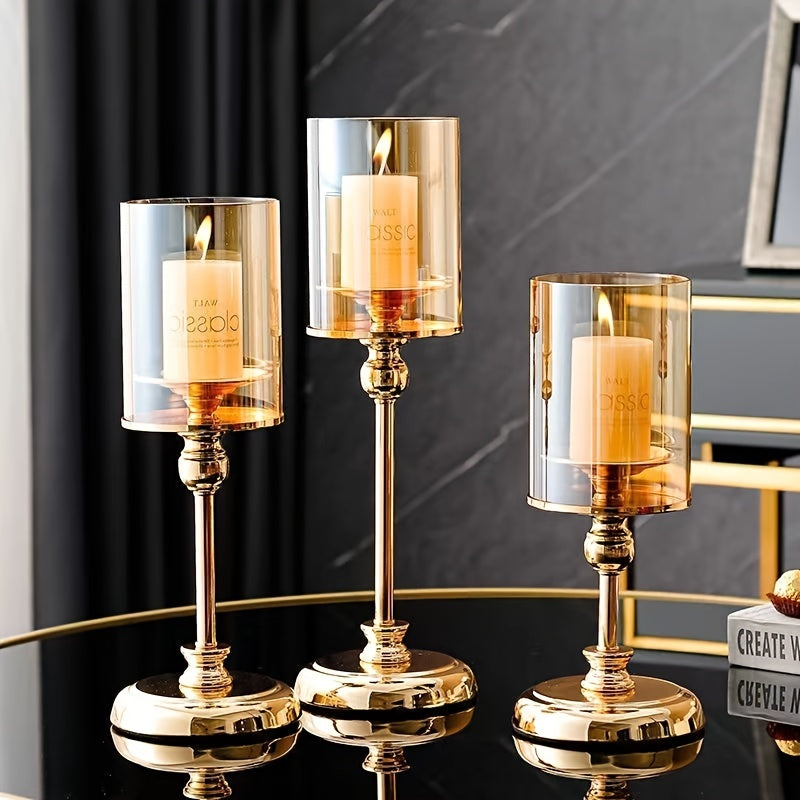 Skanto | NuptialGlow - Retro Luxe Wedding Candle Holder Set
