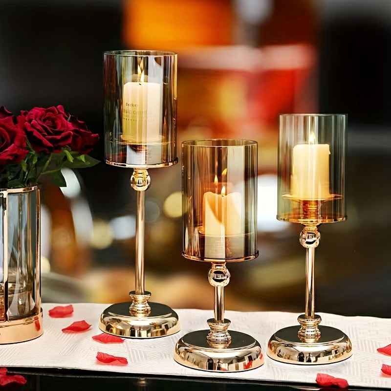 Skanto | NuptialGlow - Retro Luxe Wedding Candle Holder Set