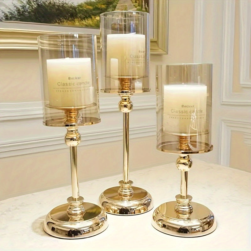 Skanto | NuptialGlow - Retro Luxe Wedding Candle Holder Set