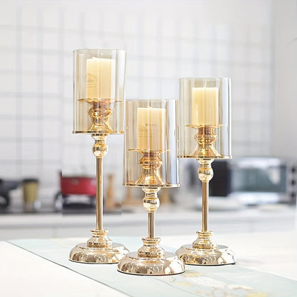 Skanto | NuptialGlow - Retro Luxe Wedding Candle Holder Set