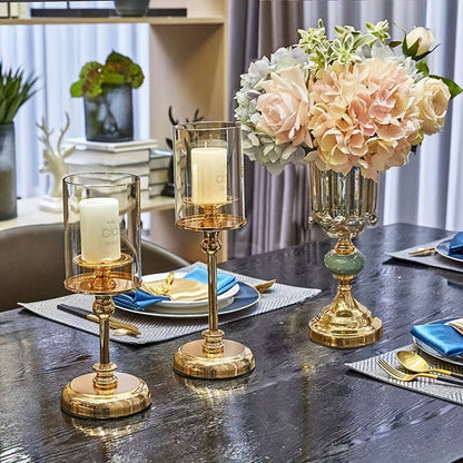 Skanto | NuptialGlow - Retro Luxe Wedding Candle Holder Set