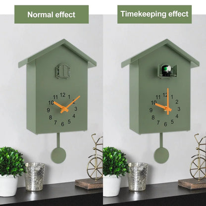 Skanto | Cuckoo Clock with Pendulum Delicate Cuckoo Bird Battery-Operated Cuckoo Wall Clock for Living Room Decor