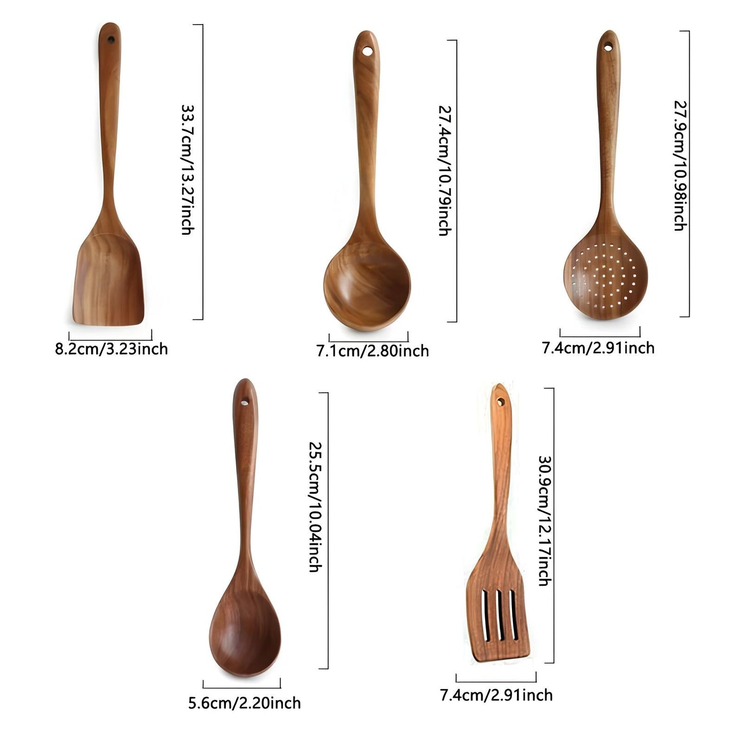 Skanto Kitchen Utensils in Natural Wood Set