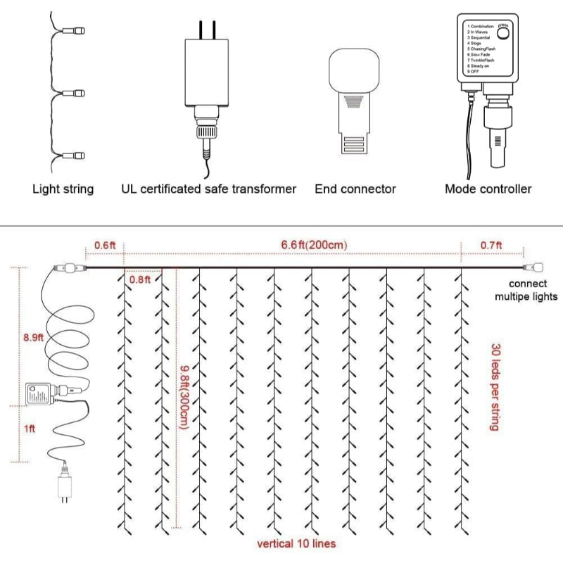 Skanto Skanto | Curtain Lights with Modes and Waterproof Design