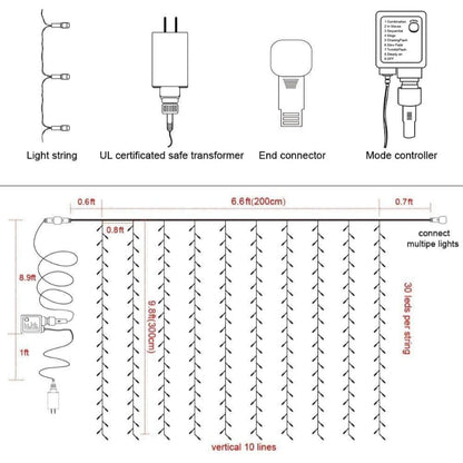 Skanto Skanto | Curtain Lights with Modes and Waterproof Design