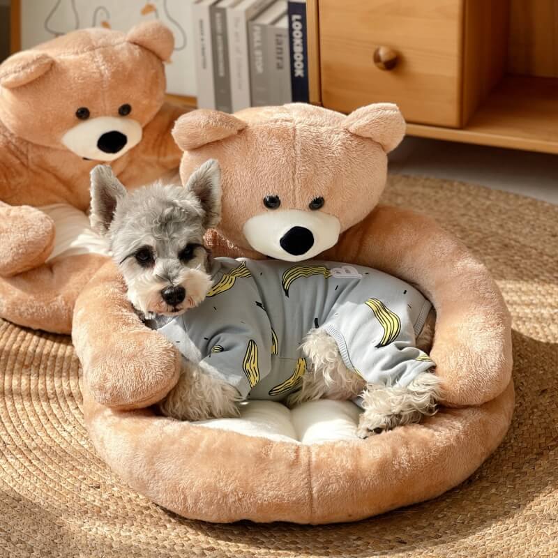 BowLift | Pet Bed Plush Bear Cuddle-Style Nest
