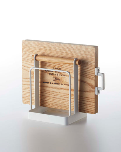 Skanto | Cutting Board Stand - Steel + Wood