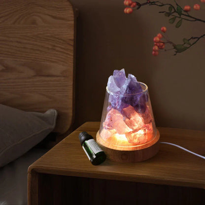 Himalayan Salt Lamp - Crystal Night Light & Essential Oil Diffuser