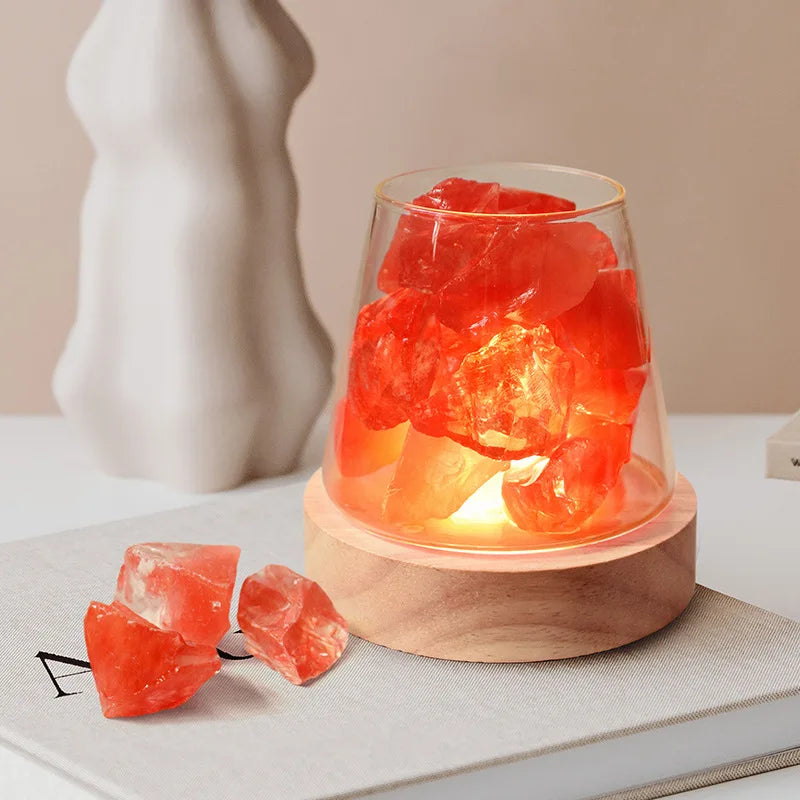 Himalayan Salt Lamp - Crystal Night Light & Essential Oil Diffuser