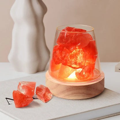 Himalayan Salt Lamp - Crystal Night Light & Essential Oil Diffuser