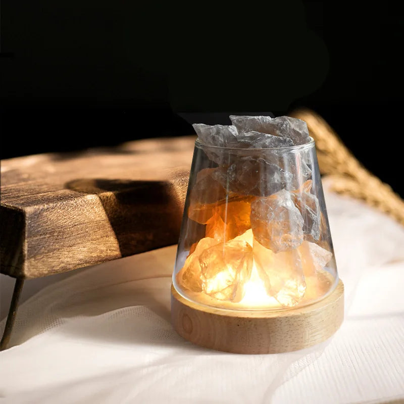 Himalayan Salt Lamp - Crystal Night Light & Essential Oil Diffuser