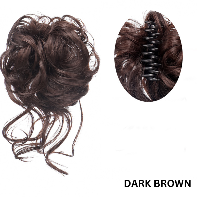 Messy Bun Hair Wavy Curly with Claw Clip Super Natural Look Kalsten