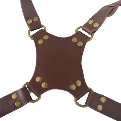 BowLift | Quick Release Anti-Slip Dual Shoulder Leather Harness Camera Strap with Metal Hook for SLR / DSLR Cameras (Brown)
