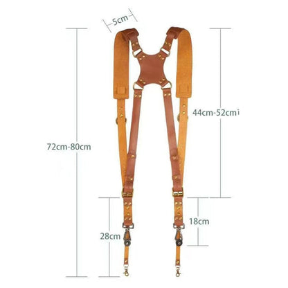 Skanto | Quick Release Non-Slip Double Shoulder Teacher Strap Camera Strap with Metal Hook for SLR / DSLR Cameras (Brown)