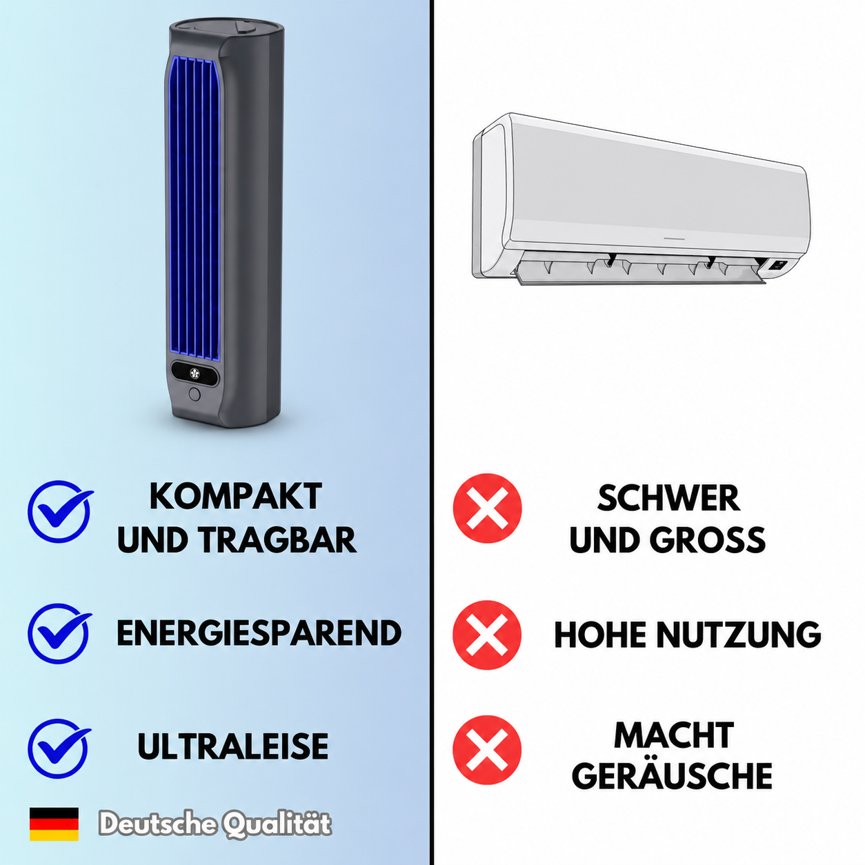 AirWave – Portable rechargeable air cooler with 12 hours battery life | Brehn