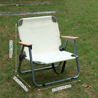 Modern Minimalist Rectangular Carbon Steel Oxford Fabric Collapsible Camping Chair Backrest Armrest For Garden | Bowlift
