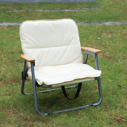 Modern Minimalist Rectangular Carbon Steel Oxford Fabric Collapsible Camping Chair Backrest Armrest For Garden | Bowlift