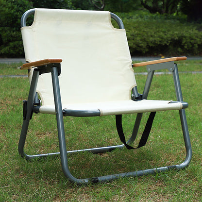 Modern Minimalist Rectangular Carbon Steel Oxford Fabric Collapsible Camping Chair Backrest Armrest For Garden | Bowlift