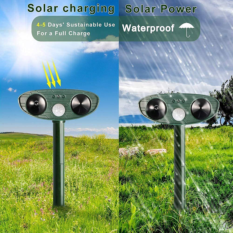 BowLift | Solar Powered Ultrasonic Rabbit Repeller with Flashing Light – Effective Pest Control for Gardens and Yards