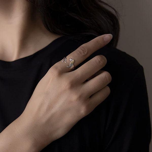 Dachshund Dog 925 Silver Adjustable Ring | Skanto