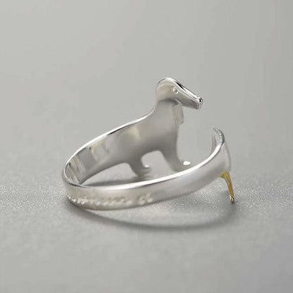 Dachshund Dog 925 Silver Adjustable Ring | Skanto