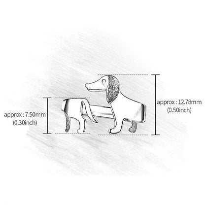 Dachshund Dog 925 Silver Adjustable Ring | Skanto