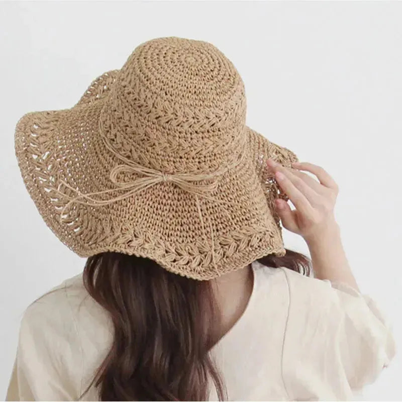 Women's Sun Hat – Lightweight Retro Straw Beach Hat | Ideal for Summer and Vacation | Skanto