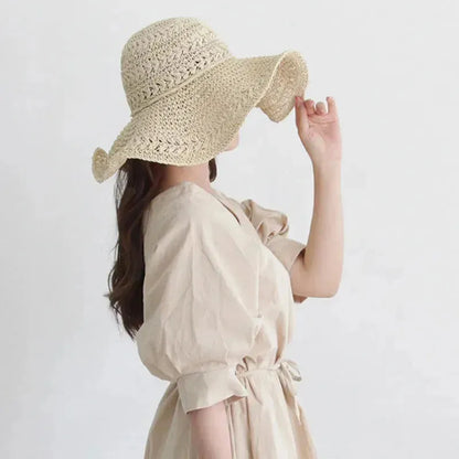 Women's Sun Hat – Lightweight Retro Straw Beach Hat | Ideal for Summer and Vacation | Skanto