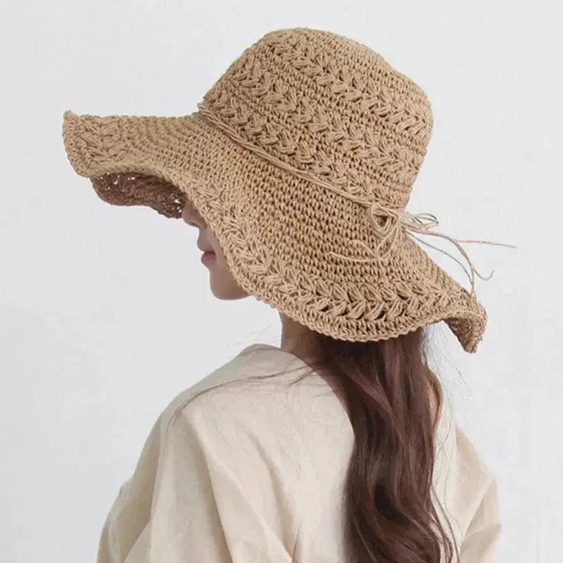 Women's Sun Hat – Lightweight Retro Straw Hat for the Beach | Ideal for Summer and Holidays