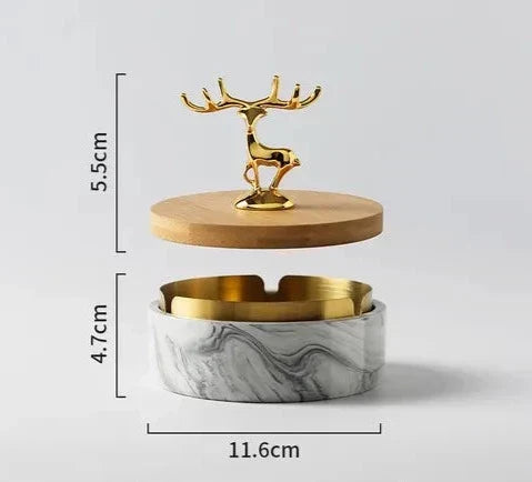 HertGlow Ceramic Ashtray – Stylish Deer Design for Desk and Living Room | Karnz