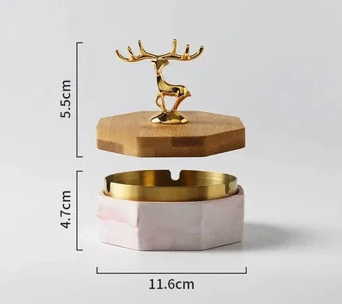 HertGlow Ceramic Ashtray – Stylish Deer Design for Desk and Living Room | Karnz