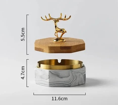 HertGlow Ceramic Ashtray – Stylish Deer Design for Desk and Living Room | Karnz