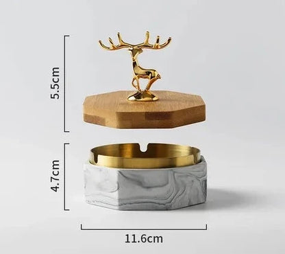 HertGlow Ceramic Ashtray – Stylish Deer Design for Desk and Living Room | Karnz