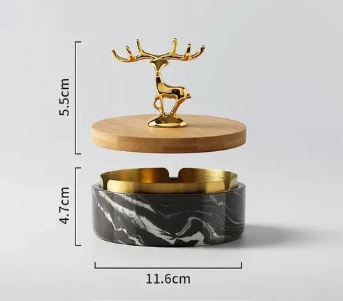 HertGlow Ceramic Ashtray – Stylish Deer Design for Desk and Living Room | Karnz